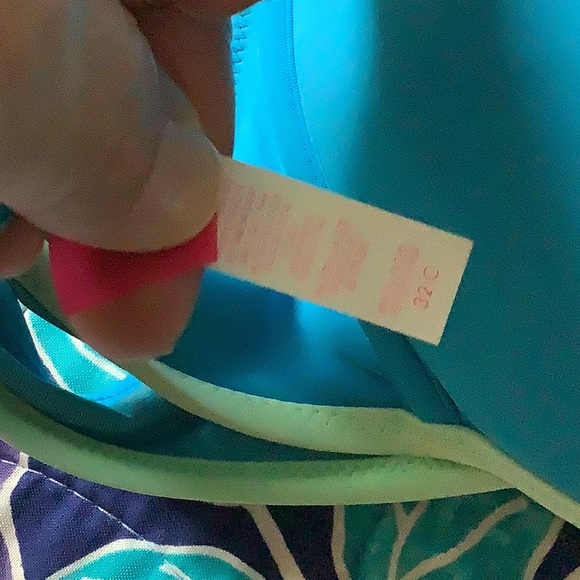 Cole of  California bikini bottom turquoise Med Victoria Secret top 32Cup - Picture 9 of 10